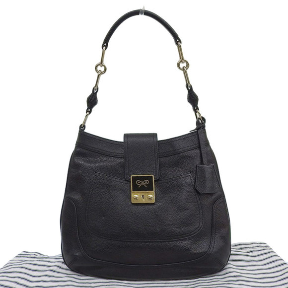 Anya Hindmarch Ribbon Bag Leather Black - Picture 1 of 9